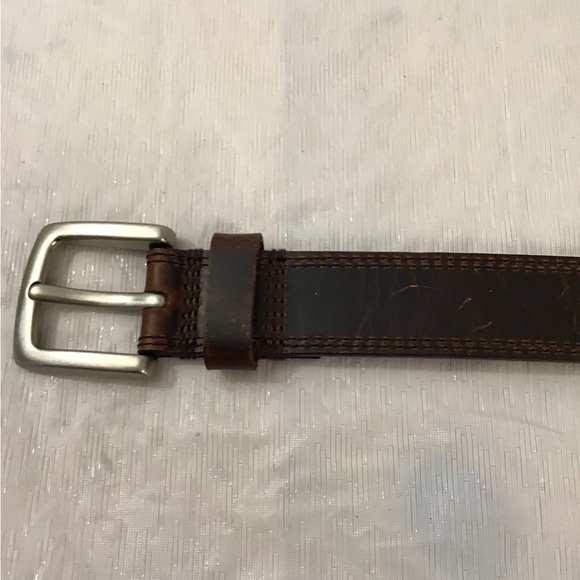 Unisex Columbia Leather Belt SZ 34, Waist 32/33.5 Brown, Distressed look - Picture 3 of 13